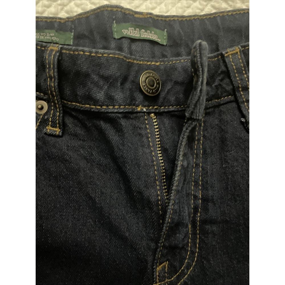 Wild Fable Denim Shorts Size 4 Dark Wash Mid Rise Midi 4" Inseam Low Stretch NWT - Picture 5 of 10